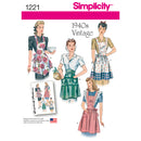 Simplicity Sewing Pattern 1221 Misses’ Vintage Aprons-1