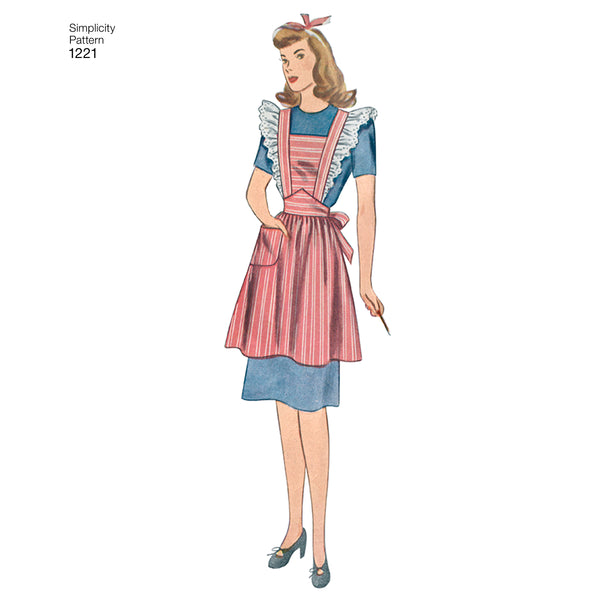 Simplicity Sewing Pattern 1221 Misses’ Vintage Aprons