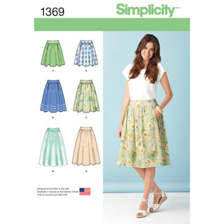 Simplicity Sewing Pattern 1369 Misses’ Skirts in Three Lengths