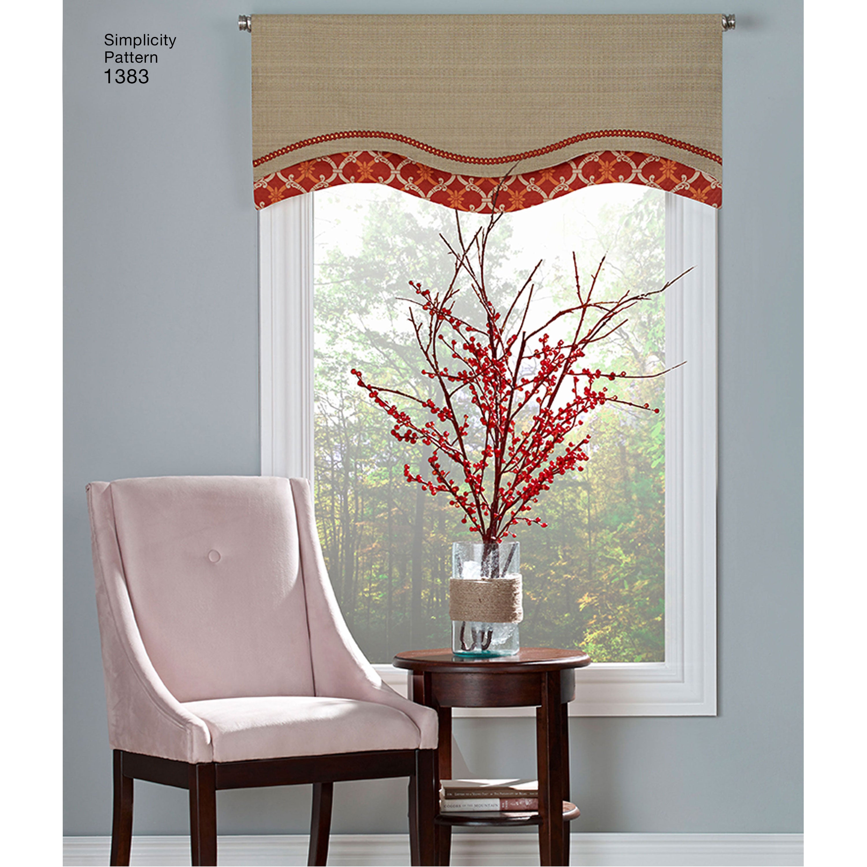 Simplicity Sewing Pattern 1383 Valances for 36″ to 40″ Wide Windows