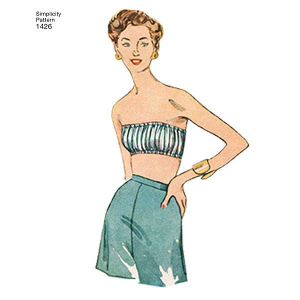 Simplicity Sewing Pattern 1426 Misses’ Vintage 1950’s Bra Tops