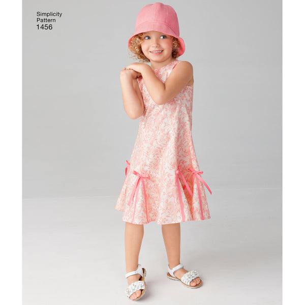 Simplicity Sewing Pattern 1456 Child’s and Girls’ Dress with Bodice Variations and Hat