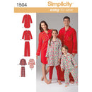 Simplicity Sewing Pattern 1504 Child’s, Teens’ and Adults’ Loungewear-1