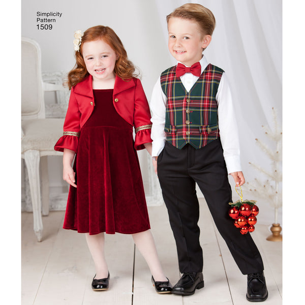 Simplicity Sewing Pattern 1509 Child’s Vest, Bolero and Bow Tie