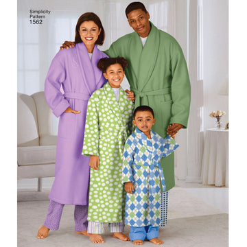 Simplicity Sewing Pattern 1562 Child’s, Teens’ and Adults’ Robe and Belt - 0