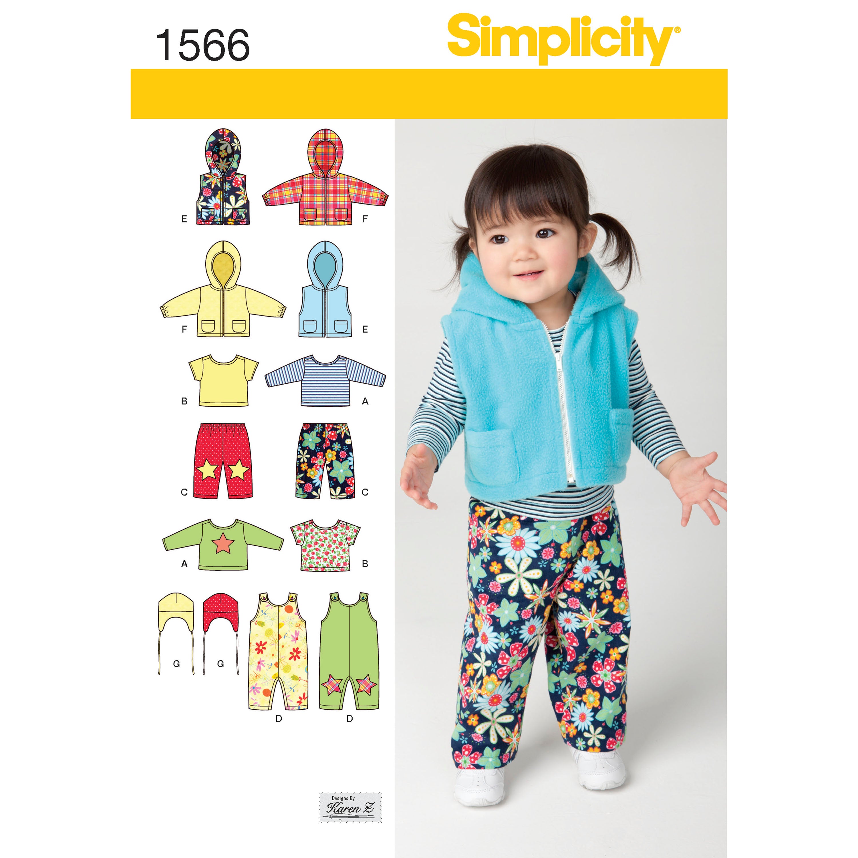 Simplicity Sewing Pattern 1566 Babies’ Separates