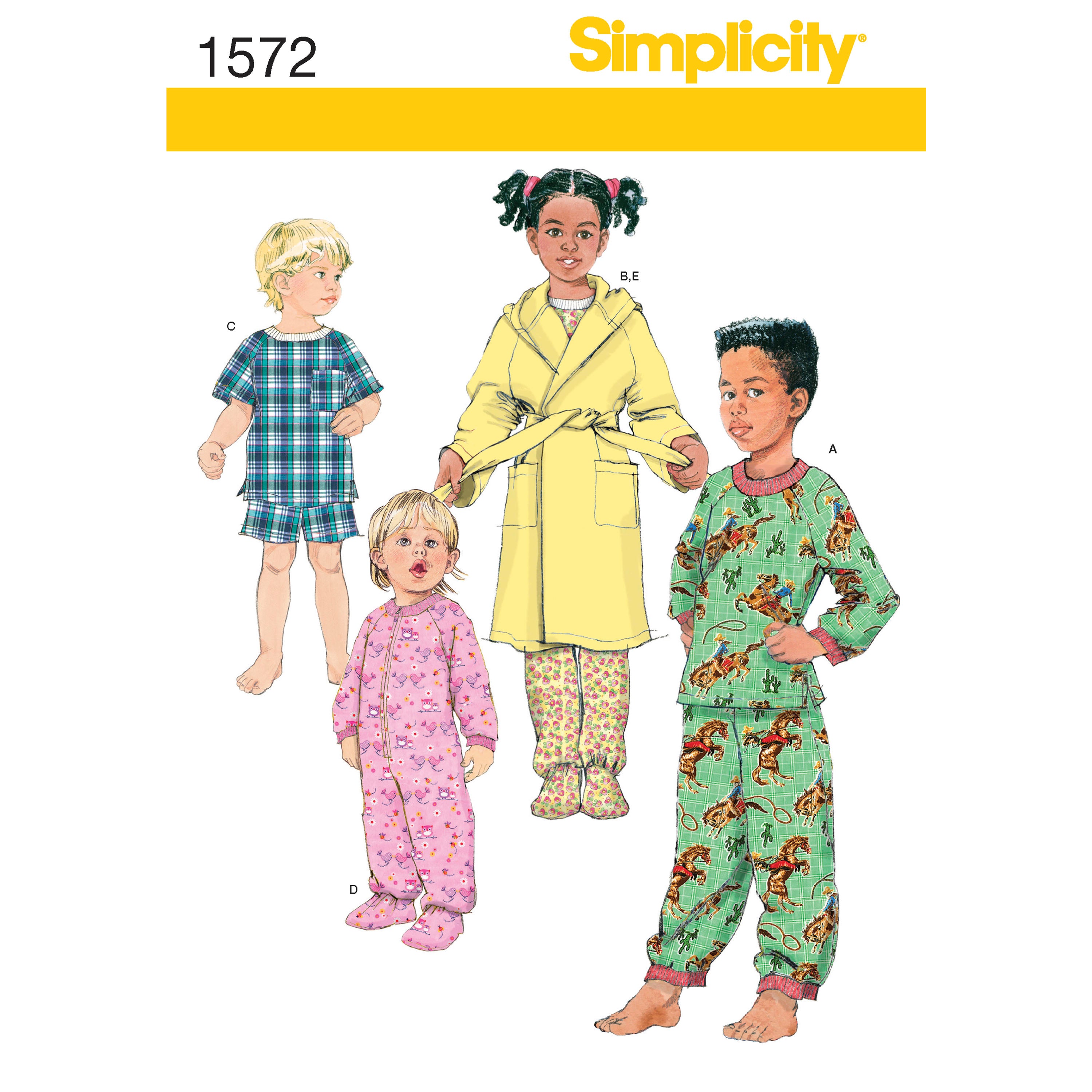 Simplicity Sewing Pattern 1572 Toddlers’ and Child’s Sleepwear and Robe