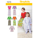 Simplicity Sewing Pattern 1573 Toddlers’ and Child’s Loungewear