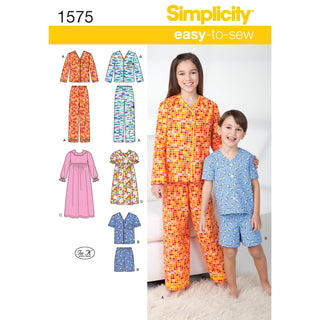 Simplicity Sewing Pattern 1575 Child’s, Girl’s and Boy’s Loungewear