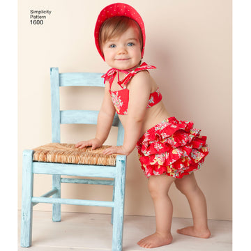 Simplicity Sewing Pattern 1600 Babies' Vintage Romper Set - 0