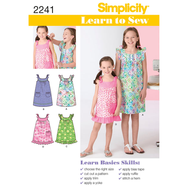 Simplicity Sewing Pattern 2241 Learn to Sew Child's & Girl's Dresses