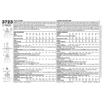 Simplicity Sewing Pattern 3723 Misses' Costumes - 0