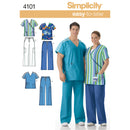 Simplicity Sewing Pattern 4101 Women's & Men's Plus Size Scrubs-1