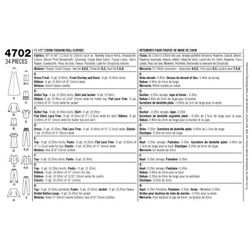 Simplicity Sewing Pattern 4702 Doll Clothes - 0