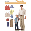 Simplicity Sewing Pattern 4760 Boys and Men Shirts and Trousers-1