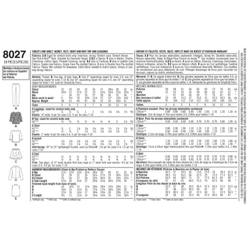 Simplicity Sewing Pattern 8027 Child's and Girls' Sportswear Pattern - 0