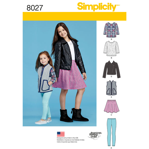 Simplicity Sewing Pattern 8027 Child's and Girls' Sportswear Pattern