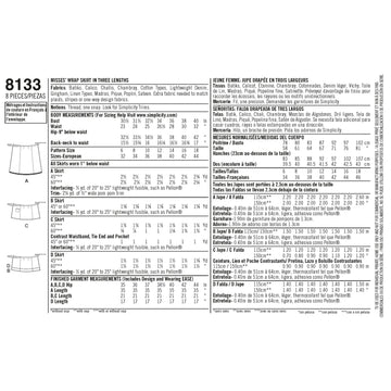 Simplicity Pattern 8133 Misses' Learn to Sew Wrap Skirts - 0