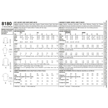 Simplicity Sewing Pattern 8180 Boys' and Men's Shirt, Boxer Shorts and Tie - 0