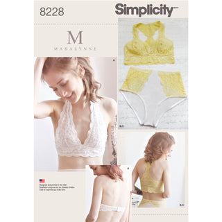 Simplicity Pattern 8228 Misses' Soft Cup Bras and Panties