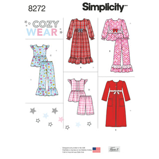 Simplicity Pattern 8272 Child's and Girl's Sleepwear and Robe