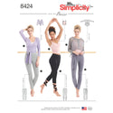 Pattern 8424 Misses' Knit Leggings in Two Lengths and Three Top Options