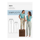 Simplicity Pattern 8518 Girls' and Misses' Slim Fit Lounge Trousers-1