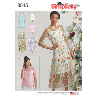 Simplicity Pattern 8545 Misses' and Petite Dress and Top