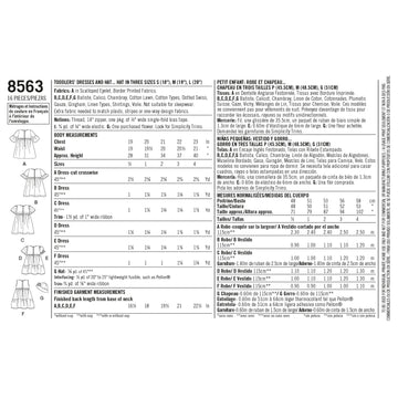 Simplicity Pattern 8563 Toddler Dresses and Hat - 0