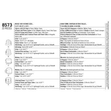 Simplicity Pattern 8573 Misses' Flapper Hats in Three Sizes - 0