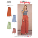 Simplicity Sewing Pattern 8605 Misses' Pull on Skirt and Trousers-1