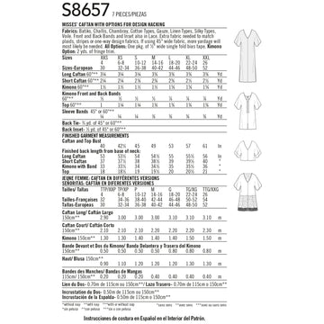 Simplicity Sewing Pattern 8657 Misses' Caftan with Options for Design Hacking - 0