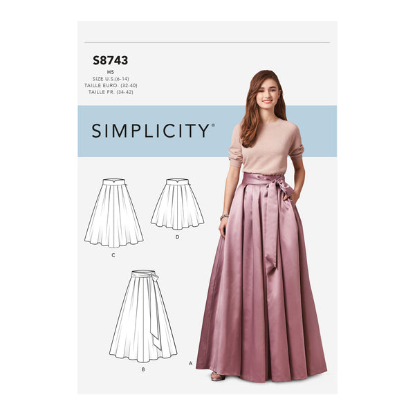 Simplicity Sewing Pattern 8743 Women's Pleated Skirts