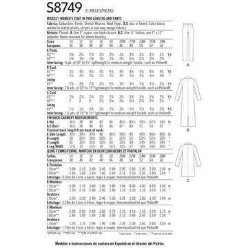 Simplicity PDF Pattern 8749 Women's / Plus Size Mimi G Style Coat and Pant - 0