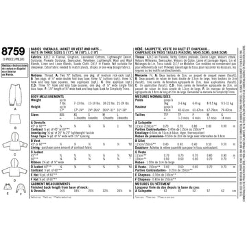 Simplicity Sewing Pattern 8759 Babies Sportswear - 0