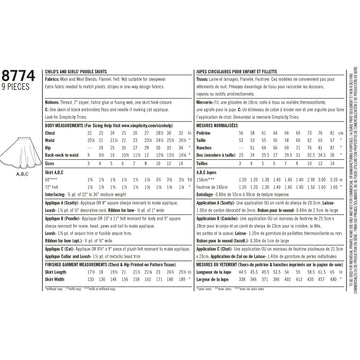 Simplicity Sewing Pattern 8774 Child's and Girls' Costumes - 0