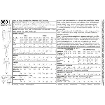 Simplicity Sewing Pattern 8801 Girls and Misses Knit loungewear jumpsuit or playsuit. - 0