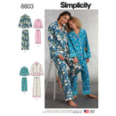 Simplicity Sewing Pattern 8803 Girls and Misses Set of Lounge Trousers and Shirt-1