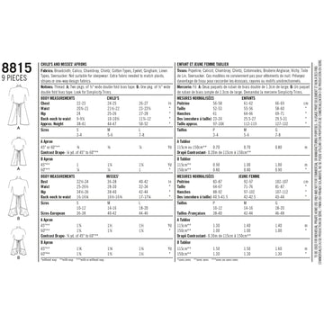 Pattern 8815 Child's and Misses' Apron - 0