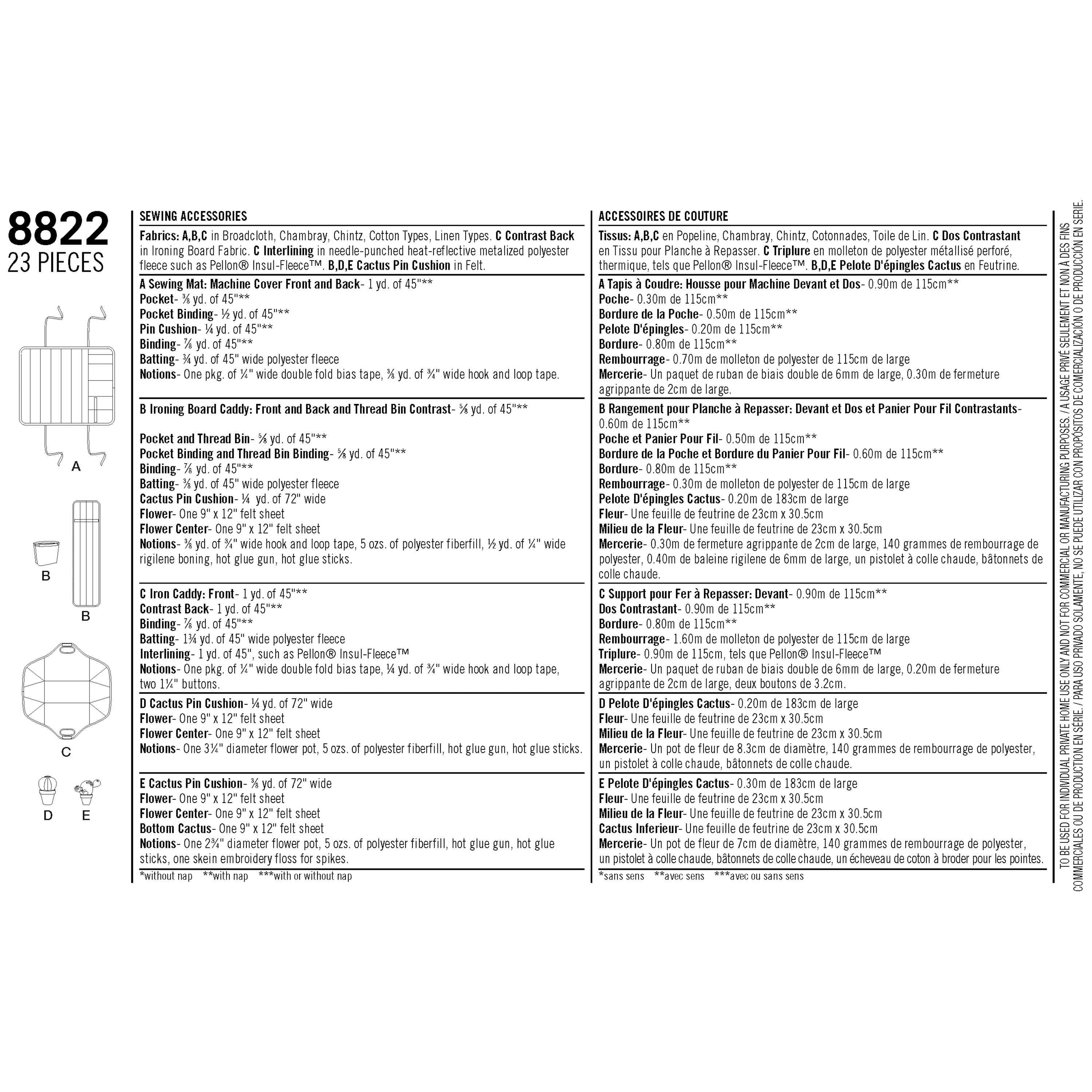 Pattern 8822 Sewing Accessories - 0