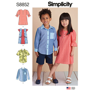 Simplicity Pattern S8852 Child's Dresses and Shirt