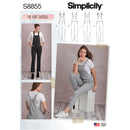 Simplicity Pattern S8855 Misses' Dungarees or Overalls.-1