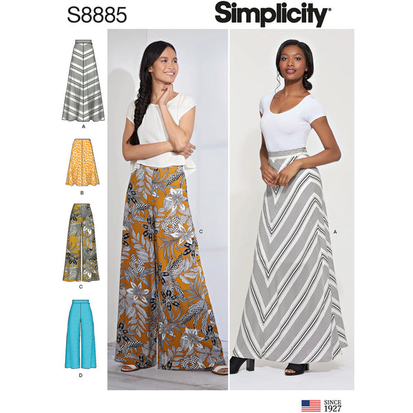 Simplicity Sewing Pattern S8885 Misses' Skirt and Pants