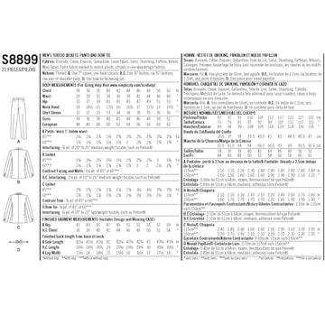 Simplicity Sewing Pattern S8899 Men's Tuxedo Jackets, Pants and Bow Tie - 0