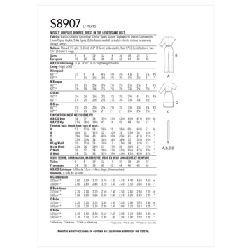 Simplicity Sewing Pattern S8907 Misses' Jumpsuit, Romper, Dresses, and Belt - 0