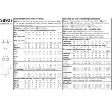 Simplicity Sewing Pattern S8927 Misses' Tie Front Tops and Skirts by Mimi G Style - 0