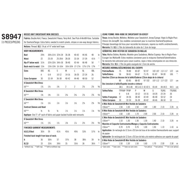 Simplicity Sewing Pattern S8947 Misses' Knit Sweatshirt Mini Dresses - 0