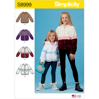 Simplicity Sewing Pattern S8999 Children's and Girls' Knit Hooded Jacket