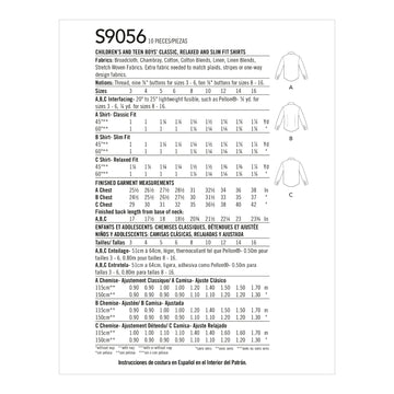 Simplicity Sewing Pattern S9056 Children's & Teen Boys' Shirts - 0