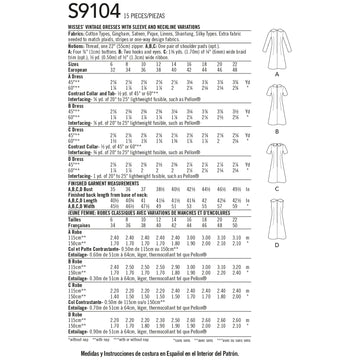 Simplicity Sewing Pattern S9104 Misses' Vintage Dresses - 0